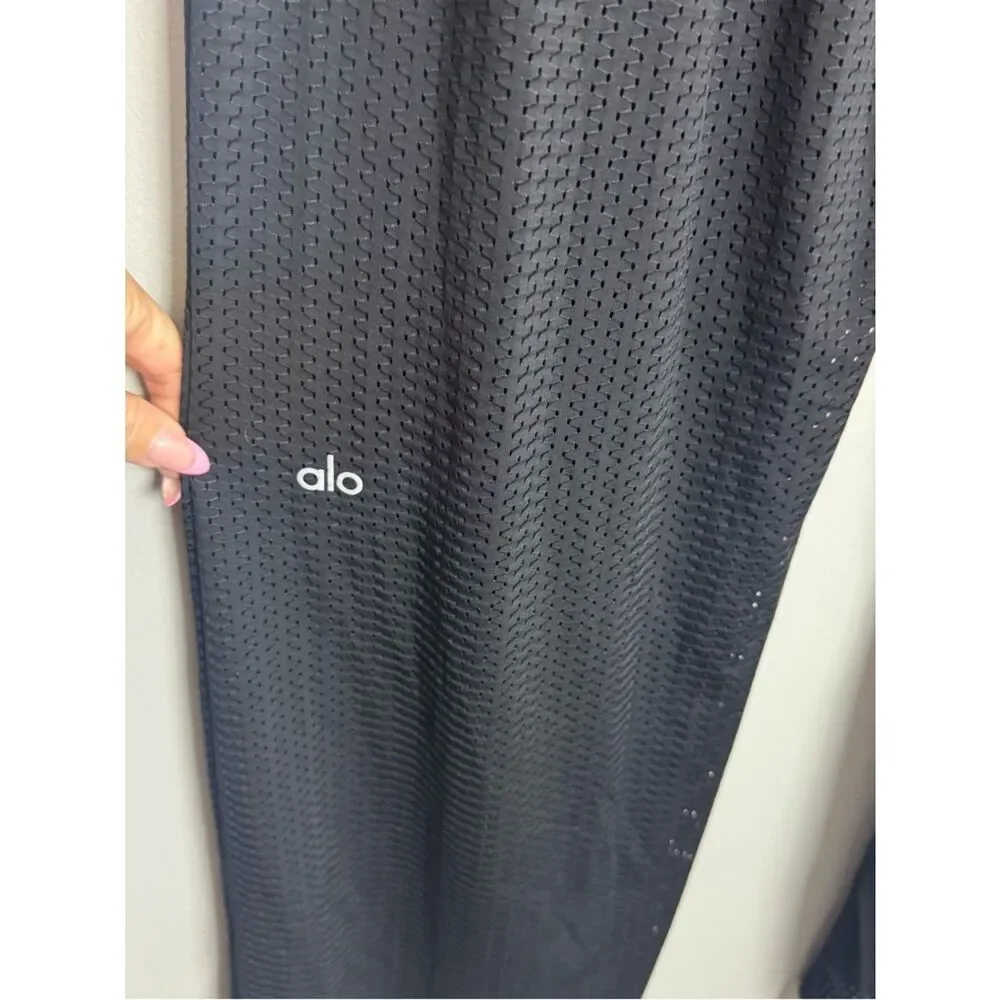ALO | All Star Full Mesh Black Wide-Leg Pants Women’s Size Small/Medium